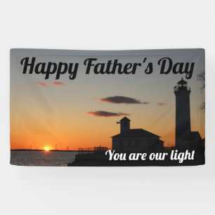 Banderoles Fête des pères Vous êtes notre phare du coucher