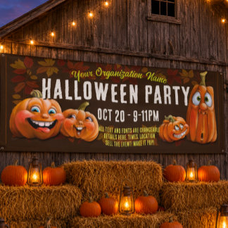 Banderoles Fête d'Halloween,Fête d'Automne,Citrouille Drôle M