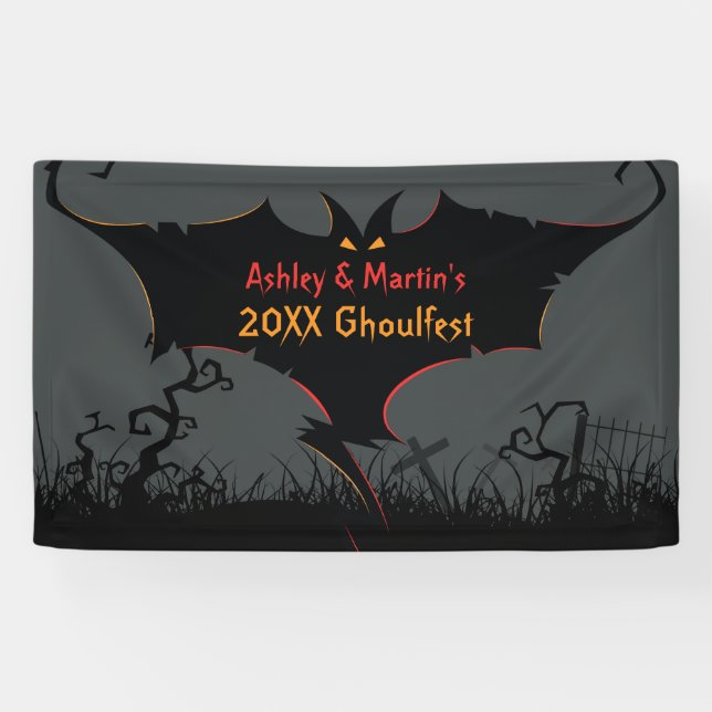 Banderoles Fête d'Halloween personnalisée (Horizontal)