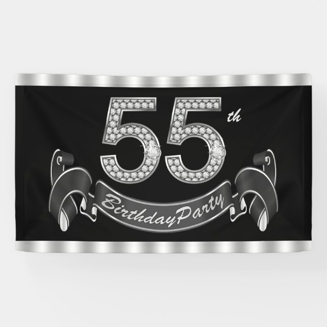 Banderoles Fête du 55e anniversaire (Horizontal)