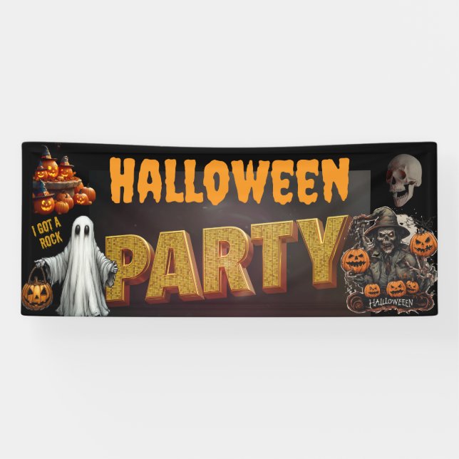 Banderoles Fête éffrayante d'Halloween (Horizontal)