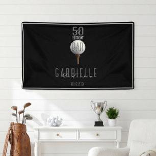 Banderoles Fête élégante pour les 50 ans de golf Golfeur Mile