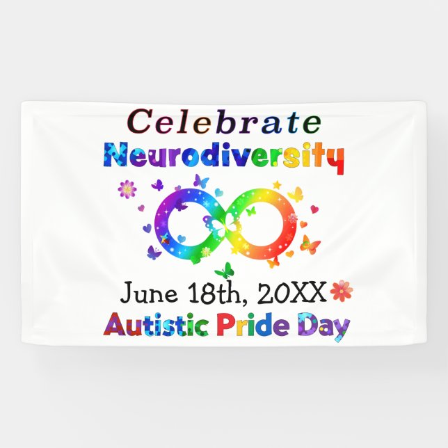 Banderoles Fêter la Neurodiversité Journée de la Fierté autis (Horizontal)