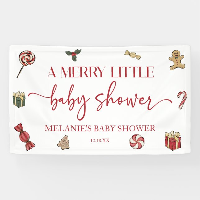 Banderoles Fêtes de Noël Un Joyeux Petit Baby shower (Horizontal)