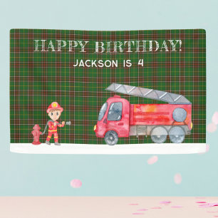 Banderoles Feu de Noël pompier Boys fête d'anniversaire