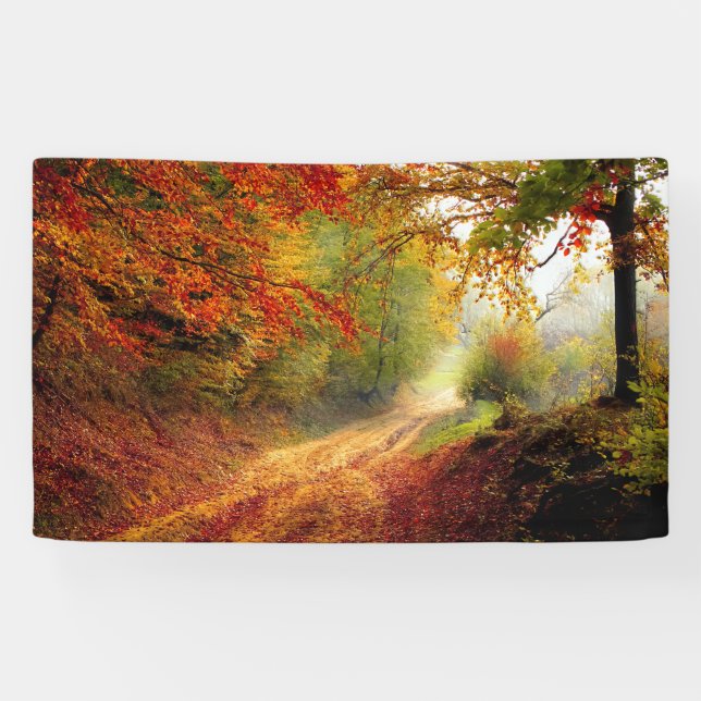 Banderoles Feuille et arbres d'automne couvrant le chemin de (Horizontal)