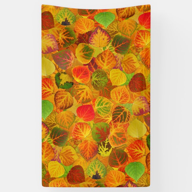 Banderoles Feuilles d'Aspen Collage Solide Medley 1 (Vertical)