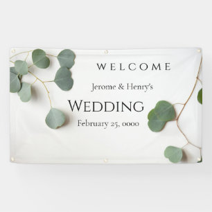 Banderoles Feuilles eucalyptus avec espace texte