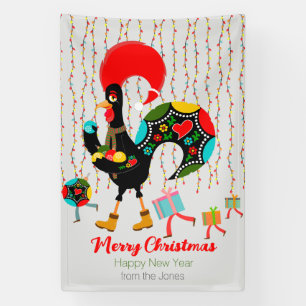 Banderoles Feux de Noël, baubles, cadeaux et coq