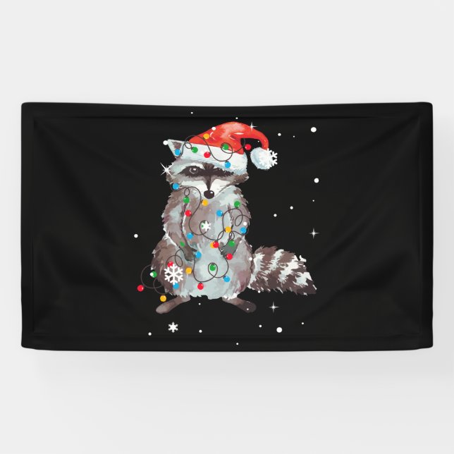 Banderoles Feux de Noël Raccoon Pajama Racoon Lover (Horizontal)