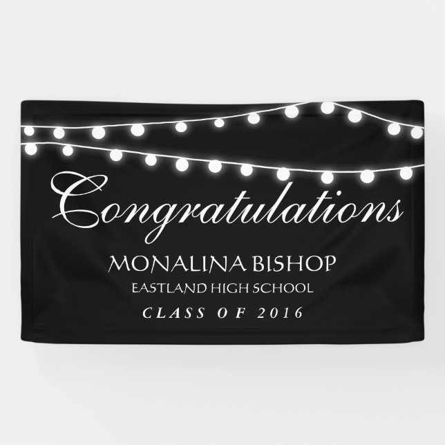 Banderoles Ficelle blanche de diplômé de félicitations de (Horizontal)