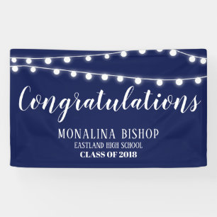 Banderoles Ficelle de bleu marine de diplômé de félicitati