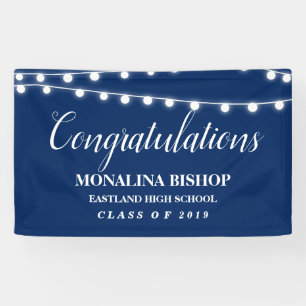 Banderoles Ficelle de bleu marine de diplômé de félicitati