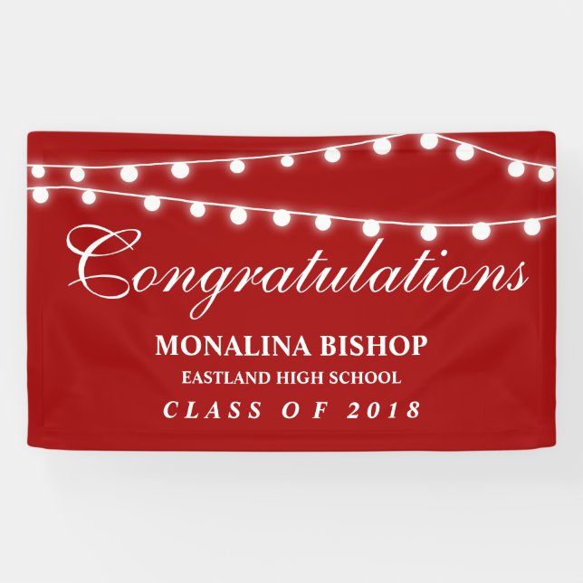 Banderoles Ficelle du rouge | de diplômé de félicitations de (Horizontal)