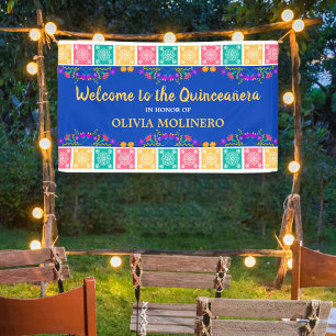Banderoles Fiesta Royal Blue Quinceanera au Mexique Bienvenue