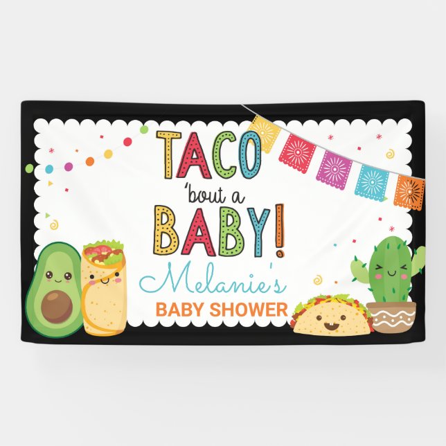 Banderoles Fiesta Taco Bout' Un Baby shower Mexicain Bébé (Horizontal)