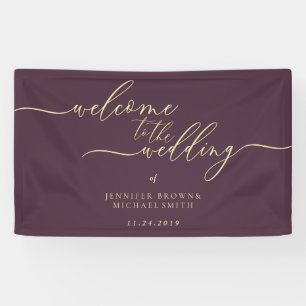 Banderoles Figue de minuit & Champagne Bienvenue au mariage