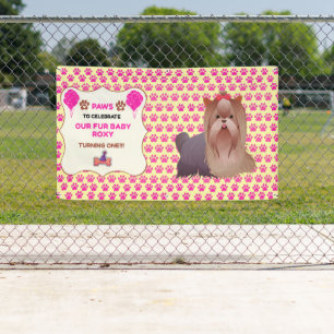 Banderoles FILLE ANIMAL DE COMPAGNIE ROSE 3x5 VINYLE ADOPTION