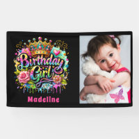 Fille Anniversaire Enfants Rose Turquoise Graffiti