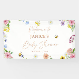 Banderoles Fille Baby shower doux comme peut être Floral fond