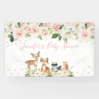 Fille Baby shower Woodland Blush Floral