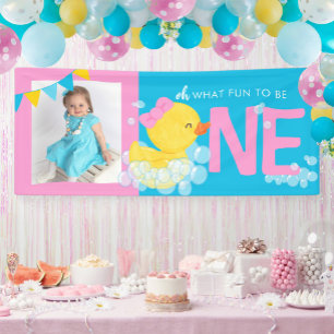 Banderoles Fille Bleu Aquarelle Canard Oh Quelle Fun Photo Pa