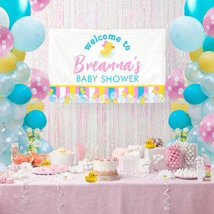Banderoles Fille Canard en Caoutchouc Baby Shower Bienvenue S