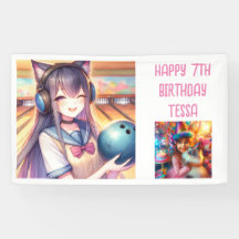 Fille d'Anime personnalisée à Bowling fête d'anniv