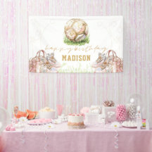 Fille de luxe Anniversaire rose or soccer