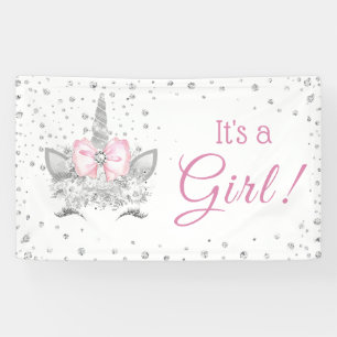 Banderoles Fille Licorne Diamant Bébé Shower