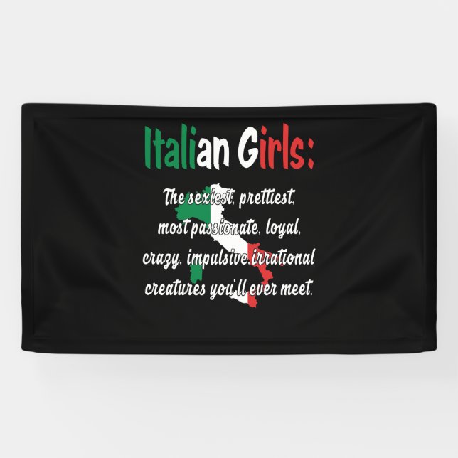 BANDEROLES FILLES ITALIENNES FUNNY (Horizontal)