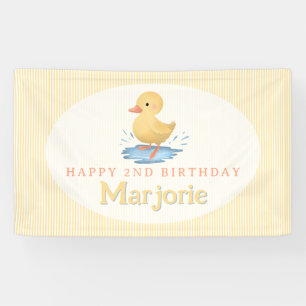 Banderoles Filles Mignon Jaune Pâle Anniversaire Caneton