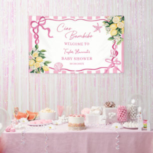 Banderoles Filles roses bébé Ciao Lemon Baby Shower italien