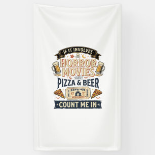 Banderoles Films d'horreur Pizza Bière Drôle Halloween_1