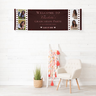 Banderoles Filmstrip Four Photo Collage Graduation Red