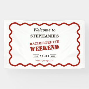 Banderoles Fin de semaine de la bachelorette rouge foncé rétr