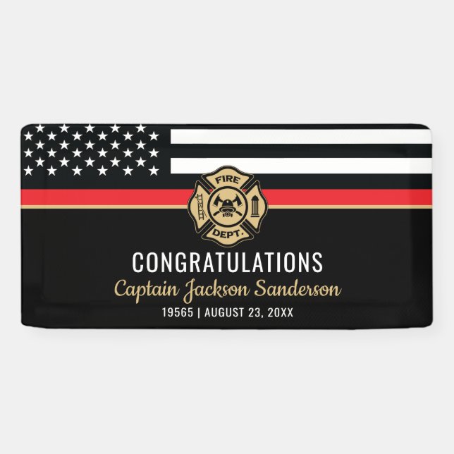 Banderoles Firefighter Retirement Fire Department Fireman (Horizontal)