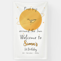 First Trip Around The Sun Paper Airplane Birthday
