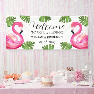 Banderoles Flamant rose rose Tropical Summer Beach Mariage
