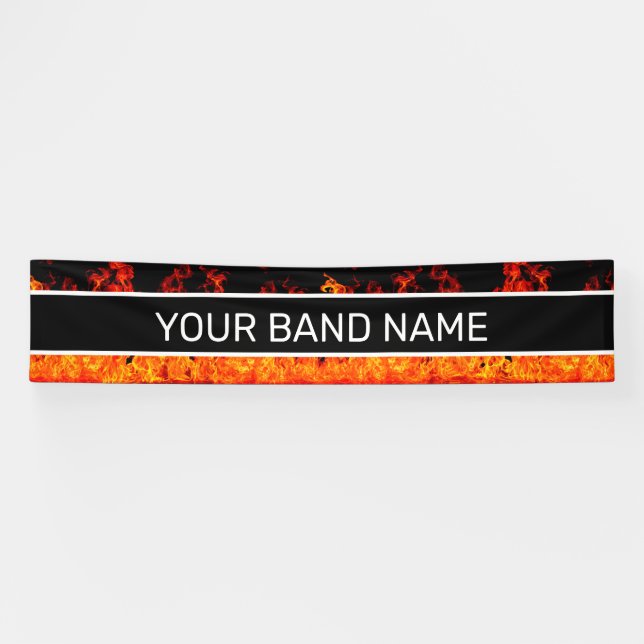 Banderoles Flames Flames Rock & Roll Show Gig (Horizontal)
