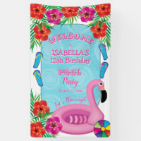 Flamingle Rose Floral 12ème anniversaire Pool Part