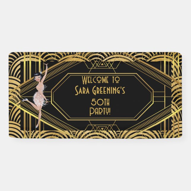 Banderoles Flapper des années 20 Années 20 Grande Gatsby 1920 (Horizontal)
