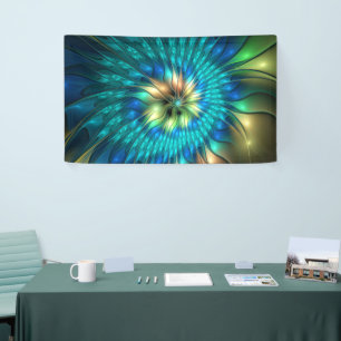 Banderoles Fleur de fantaisie lumineuse, fractale abstraite c
