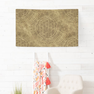 Banderoles Fleur de vie - soleil - motif continu 4