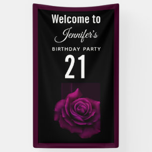 Banderoles Fleur gothique violet-rouge Rose Accueil