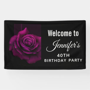 Banderoles Fleur gothique violet-rouge Rose Accueil