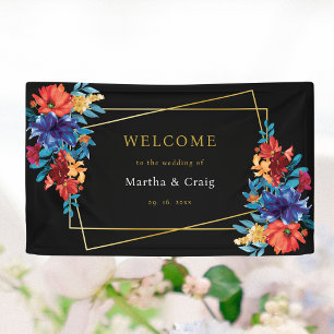 Banderoles Fleur mexicaine Mariage Black Welcome