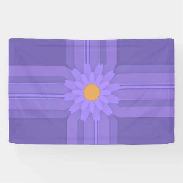 Banderoles Fleur violette simple sur Cross Modern (Horizontal)
