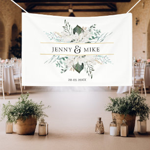 Banderoles Fleurs blanches simples et élégantes