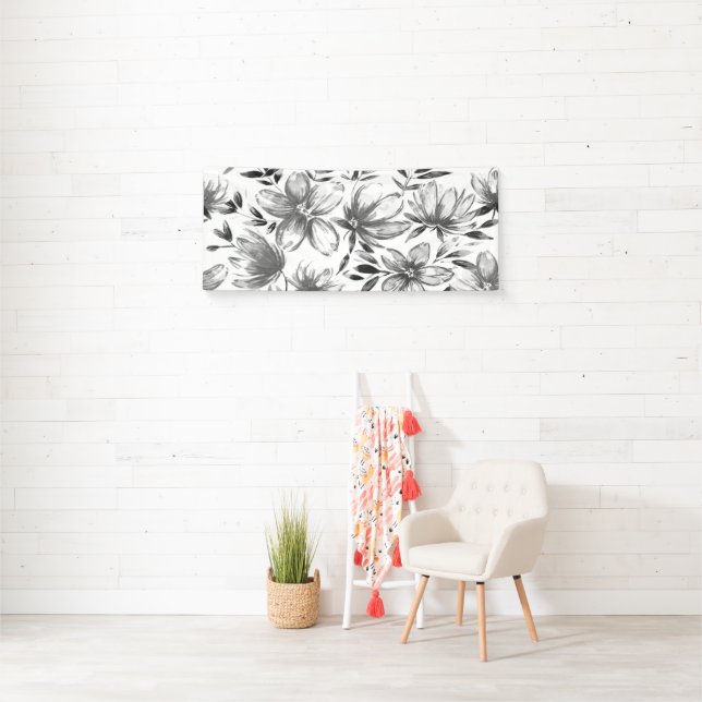 Banderoles Fleurs d'aquarelle rouge 4 (En situation)